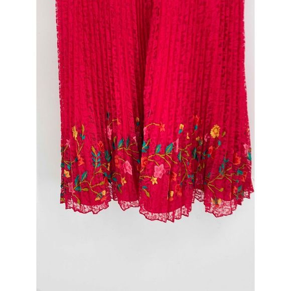 French Connection Dress Women 4 Amity Lace Pink Embroidered Floral Sleeveless - Picture 12 of 12